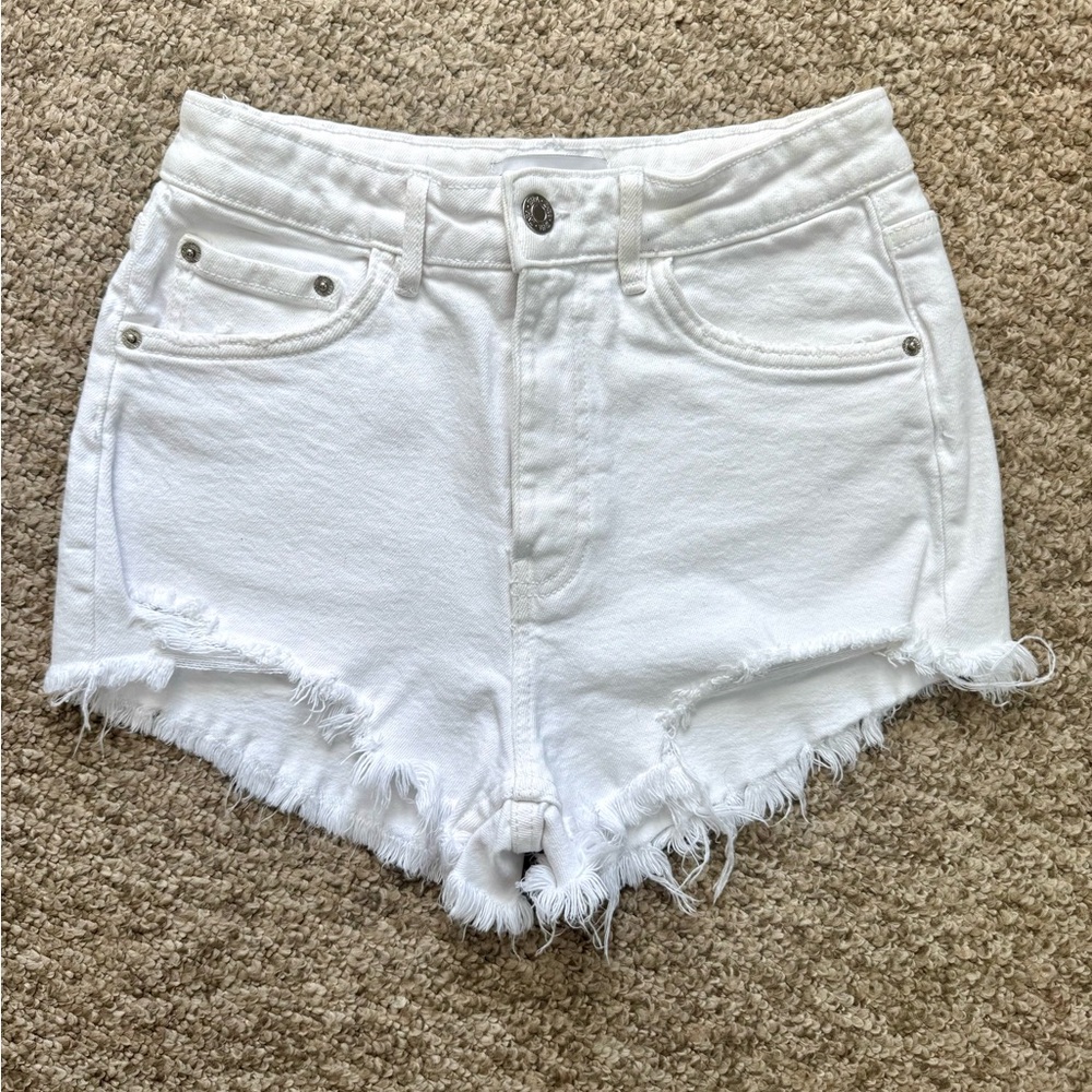 Zara White Denim Shorts